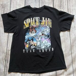Space Jam T-Shirt Men’s Adult Size L Black Tasmanian Devil Looney Tunes Bugs Y2K